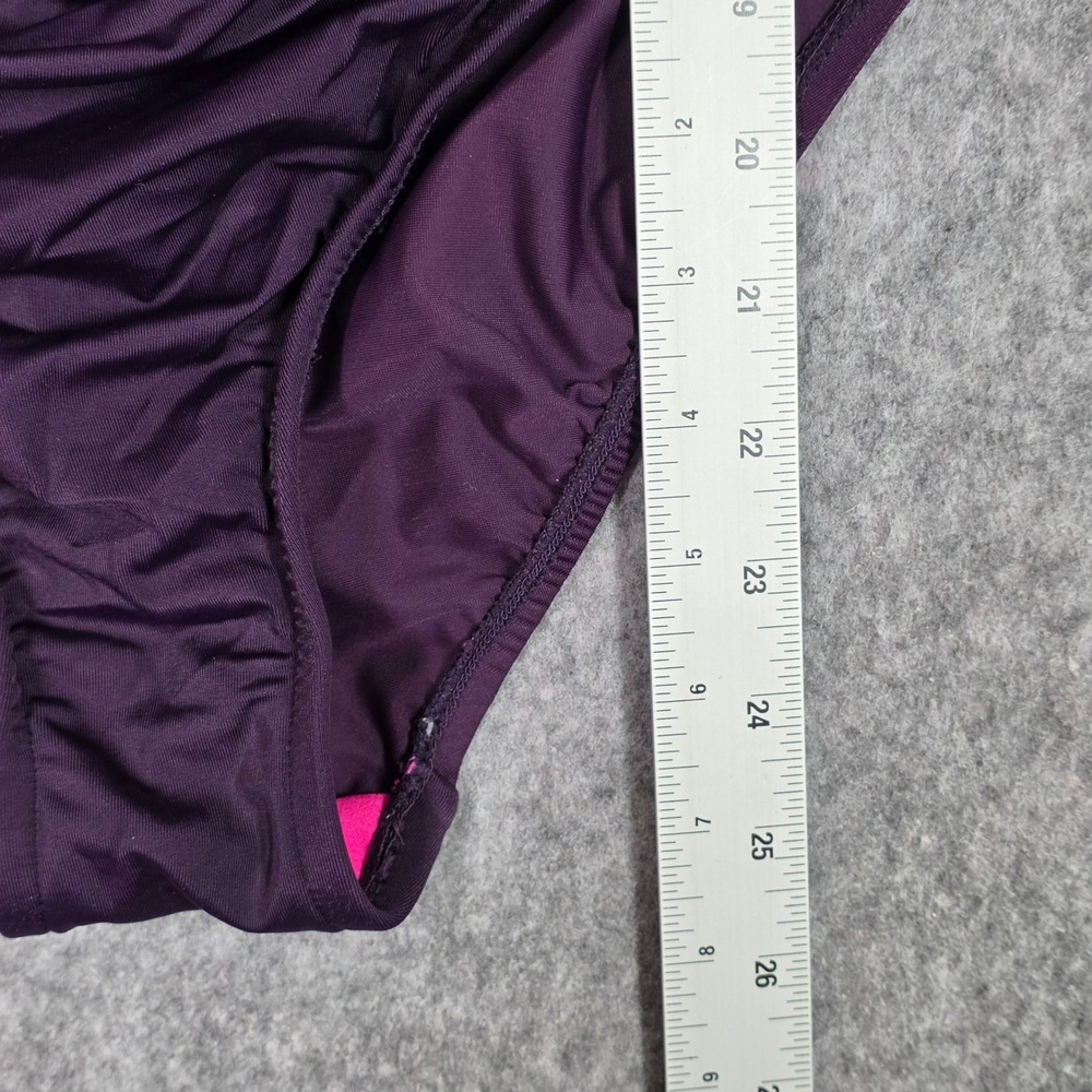 Aqua Green Shape Swimsuit One Piece Pink Purple Ombre Ruched Tummy Control 6 - Picture 7 of 9